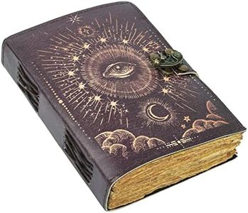 Galaxy with Eye Vintage Leather Journal for Men & Women 200 Pages of Antique Handmade Deckle Edge Vintage Paper, Leather Sketchbook, Drawing Journal, Printed Leather Journal, Great Gift