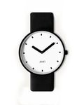 JOON Wrist Watch Yin Yang - Black Bezel with White Dial and Black Vegan Leather Strap, Japanese Quartz Movement, Unisex Urban Watch