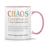 Chaos Coordinator Gifts Coffee Mug Novelty Gift Idea for Boss Lady Mom Coworker Manager Teacher Boss Wedding Planner,Thank You Gifts for Women Her Unique Boss Lady Christmas Gift for Boss Mom Dad Mugs