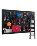 VEVOR Slat Wall Paneling, 8 x 4 ft, PVC Garage Slatwall with Modular Design, Black Slat Wall Easy-to-Install Adjustable Slatwall Panel with Coupling Structure & DIY Cutting, Fits for Storage & Display