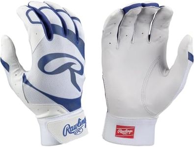 Rawlings | 5150 II Baseball Batting Gloves | White/Navy | Youth Small