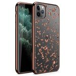 ZIZO Refine Series iPhone 11 Pro Max Case - Ultra Slim Thin Case Clear Transparent Back w/Rose Gold Foil Flakes - Rose Gold Exposure