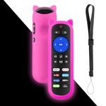 Yimaut Remote for Onn Roku/Westinghouse Roku TV Remote, Only for Onn/Westinghouse 24" 32" 42" 43" 40" 50" 55" 58" 60" 65" 70" 75" Smart Roku TV wr Anti-Lost Remote Cover, Glow in Dark-Pink