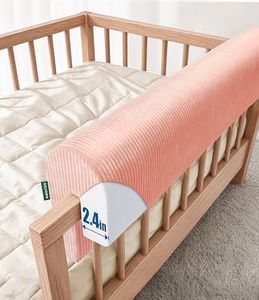 AEOCOO Bed Bumpers for Toddlers, 3 Ft Toddler Bed Rail Bumper Protector for Loft Beds & Bunk Beds, Premium Soft Memory Foam Bed Guardrail, Anti-Bump | Fall Prevention, Size 35.4 Inches, Pink