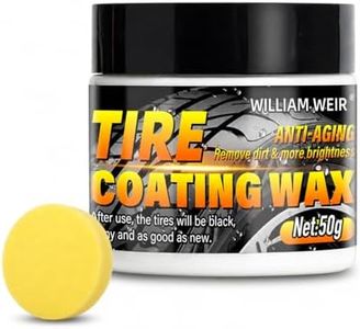 Tire Shine Wax, Tyre Shine Dressing Tire Restorer with Sponge Applicator, Long Lasting Tire Polish Coating, Restore Black Finish and Protect Against Cracking