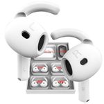 DamonLight 4 Pairs Ear Hooks for AirPods 4th Generation [Added Storage Pouch] Anti Slip Sport Ear Tips Accessories Compatible with AirPods 4 [2024 Released] S & L