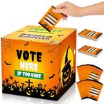 Halloween Party Costume Contest Ballot Set AORZIT 2024 Halloween Cardboard Ballot Box with Voting Cards for Home Indoor Office Vote Party Game, Trick or Treat Trophy Awards (Halloween Color)