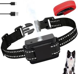 Anti Bark Collar, Citronella Dog Collar with 2 Straps, No Shock Humane Water Spray Dog Collar, Rechargeable Dog Training Collar with 2 Adjustable Spray & Sensitivity Level for Small Medium Large Dogs