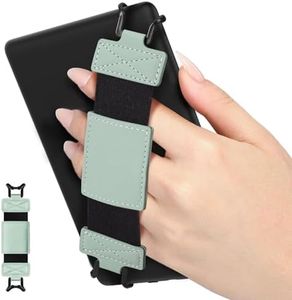 MoKo Soft Hand Strap for 6-8 Inch Kindle eReaders Fire Tablet Kindle/Kobo/Voyaga/Lenovo/Sony Kindle E-Book Tablet, Black High-Elasticity Versatile Hand Strap Lightweight Finger Grip Holder, Mint Green