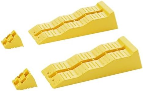 WilTec Cales de Niveau en Lot de 2 avec butoir, 3 Niveaux de Hauteur 40/70/100 mm, Cales de Roue d’Une capacité de Charge Max. de 3 t, Cales de Compensation pour Camping-Car