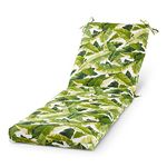 Greendale Home Fashions Outdoor Reversible Chaise Lounge Chair Cushion, Tropical White