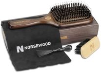 Premier 100% Boar Bristle NORSEWOOD Hair Brush Set. for Long Short Thick Thin Curly Straight Wavy Dry Hair for Men Women Kids, hair detangler