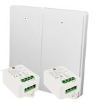 WiFi Smart Switch – make lights and appliances Smart with Voice Control (compatible with Google Assistant & Amazon Alexa) plus get a Wireless Switch for extra convenience (2 gang switch & 2 receivers)