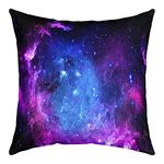 Purple Galaxy Throw Pillow Cover 18x18 Set of 1, Kids Teens Girls Boys Starry Sky Pillow Cover Space Universe Star Design Cushion Cover, Soft Breathable Microfiber Home Decorative Pillow Cover