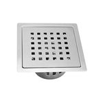 Viking SS304 Drain Flat with Cockroach Trap Square - Stainless Steel 304, Brushed Finish, 125mm (5") in Length and Width,Pest - Free, Efficient Water Drainage