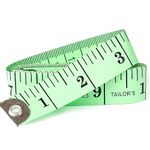 Soft Tape Measure for Body Measuring Tape Soft Sewing Tailor Fabric Cloth Tape Measure for Weight Loss Flexible Ruler Double Scale 150cm/60inch (Green)