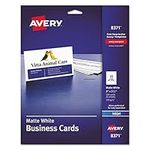 Avery 8371 Business Cards, Inkjet, 2-Inch x3-1/2-Inch, 250/PK, White