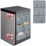 WOMACO Mini Fridge Organizer, Strong Magnetic Dorm Refrigerator Storage Caddy, Heavy Duty College Dorm Fridge Caddy – Great for Apartment, Office and Dorm Fridge Organization (Gray, 2 pack)