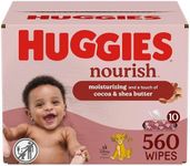 Huggies Nourish Scented Baby Wipes, 10 Push Button Packs (560 Wipes Total)