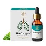 Herb Tantra No Congest Steam Inhalation Oil | Eucalyptus, Peppermint Essential Oil for Cold, Cough, Sinus Congestion & Blocked Nose Relief | Use in Steamer, Humidifier