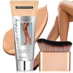 Leg Makeup With Brush - Leg Veins Cover up Makeup for Flawless Looking Legs, Water Resistant & Transfer Proof Body Concealer, Tattoo Cover up Concealer in Medium Shades, Long-lasting, (Medium)