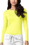 Adar Uniforms Underscrubs for Women - Long Sleeve Underscrub Comfort Tee 2900 Citron XS