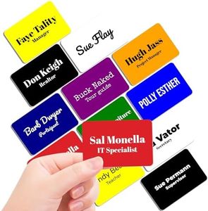 Magnet Me Up Custom Printed Magnetic Name Tag Badge - Text Only, 2x3 inch, Full-Color Customizable Identification Label, for Schools, Offices, Businesses, Made in USA