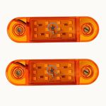 APSMOTIV 2PCS LED Side Marker Lights, 24V Waterproof Trailer Marker Light Amber Universal Clearance Lights Surface Mount for Trucks Trailer RV Camper Boat Marine