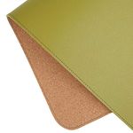 Natural Cork & Leather Double Sided Office Desk Mat Smoth Surface Mouse Pad Multi Usage Desk Protector Mat for Office/Home (35.4" x 17.7" Olive Green)