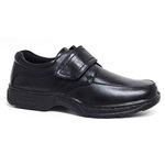 Cushion Walk Men's Leather-Lined Wide Fitting Lightweight Formal Business Work Comfort Lace-Up, Slip-on or Touch Fastening Shoes, (Black. Strap, numeric_9)