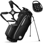 DWVO Golf Stand Bag, 14 Way Golf Bag with Stand, Lightweight Golf Club Bags for Men Women, Stand Golf Bag with Padded Ergonomic Double Strap, Full Length Dividers, Rain Hood