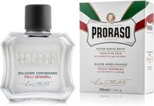 Proraso Aftershave Balm For Sensitive Skin, 100ml, Alcohol-Free Post Shave Balm with Oat and Green Tea Soothes and Protects Skin, Made in Italy, White