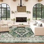 QD-Udreamy 5x7 Area Rugs - Machine Washable Rugs for Living Room, Modern Area Rug with Non-Slip Backing, Stain Resistant Abstract Rug for Bedroom, Ultra-Thin Large Area Rugs for Home Decor