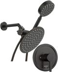 All Metal Dual Shower Head with Handheld, OIL RUBBED BRONZE - Complete Shower System with Rough-In Shower Trim Kit with Valve, Shower Arm and Flange, 2.5 GPM