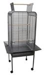 YML EF22 1/2" Bar Spacing Play Top Parrot Bird Cage, 22" x 22", Antique Silver