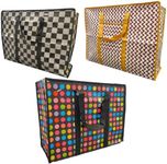 iPEAK Storage Bags Heavy Duty Laundry Bag Waterproof Dust Resistant Reusable Double Zipper Bag For Moving House Clothing, Wardrobe storage, toys, laundry, bedding (3 Pack)