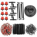 BELLE VOUS 300-Piece Garden Drip Irrigation Kit - 131ft/40m Micro Automatic Watering System with 4/6mm Blank Distribution Tubing & Connectors - DIY Adjustable Sprinklers & Hose for Lawn, Patio