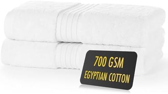 ALSAP White Hand Towels Pack of 2 - Ultra Soft Super Absorbent 700 GSM Egyptian Cotton Towels - Bathroom Linen Sets - Luxury Hotel Quality Cotton Hand Towels Set Convenient Size 50x90 cm