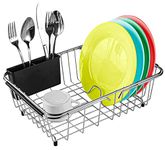 KESOL Smartly Compact Expandable Over The Sink Dish Drying Rack with Utensil Holder | 304 Stainless Steel Racks for Kitchen Counter, Space-Saving, Rustproof Drainer/Sink Organizer