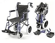 Lightweight deluxe folding transit travel wheelchair in a bag with handbrakes ECTR04