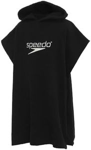 Speedo Kid's Hooded Towel, Black/White, One Size