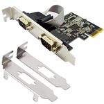 PCIe Serial Expansion Card,2 Port PCI Express to Industrial DB9 COM RS232 Converter Adapter Controller for Desktop PC (PCI Express 1.0 x1,Compatible with PCI-E x4, x8,x16 Slots)