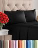 Queen Size 4 Piece Sheet Set - Comfy Breathable & Cooling Sheets - Hotel Luxury Bed Sheets for Women & Men - Deep Pockets, Easy-Fit, Extra Soft & Wrinkle Free Sheets - Black Oeko-Tex Bed Sheet Set