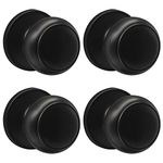 Probrico Black Half Dummy Door Knobs, Round Non-Turning Inactive Door Knobs Handles for Closet French Door,4 Pack