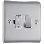 BG Electrical NBS50-01 Switched Fused Connection Unit, Brushed Steel, 13 Amp