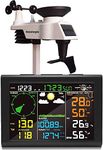 Sainlogic Wireless Weather Station with Outdoor Sensor, 10-in-1 Wireless Weather Station with Weather Forecast,Temperature, Air Pressure, Rain Gauge, Alarm Clock (Black)