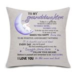 Bacmaxom To My Granddaughter Throw Pillow Cover Cushion Cover Cushion Case Pillowcase Granddaughter Gifts from Grandma Grandpa Birthday Gifts (215)