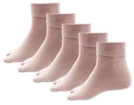 RC. ROYAL CLASS Women's Solid Plain Cotton Ankle Length Thumb Multicolored Socks (Pack Of 5 Pairs) (Beige)