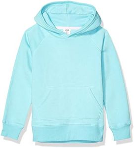 Amazon Essentials Girls' Pullover Hoodie Sweatshirt, Aqua Blue, Large