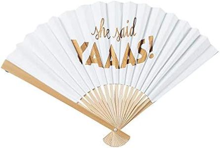 Fun Express She Said Yas Folding Hand Fans -Wedding, Engagement and Bachelorette Party Supplies - 12 Pieces